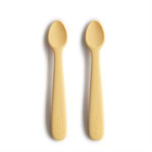 Mushie Silicone Feeding Spoons 2-pack - Pale Daffodil